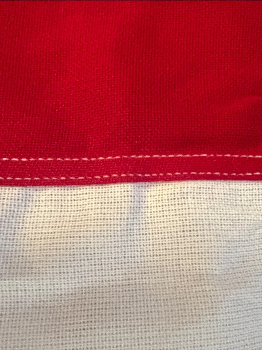 Vintage Large American USA Flag 56x118 Embroidered Stars Cotton Made in USA